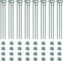 4.5mm Adjustable Length Plant Stake, Assembled (12 or 24 or 36 inch) Outdoor and Indoor Plant Support Poles for Flowers Marigolds Tomatoes Lilies Peonies Roses Daffodils Flower Clips (8 Sets, 32 Pcs) by GreenHaven Gardens