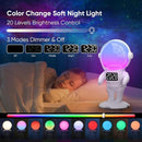 Astronaut Sunrise Alarm Clock for Kids, White Noise Sound Machine with 30 Soothing Sounds, 22 Dimmable Nightlights, Bluetooth Speaker, Dual Digital Alarm Clocks, Wake Up Light for Bedroom, Adults by TinyTreasures Baby Boutique