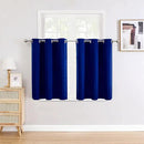 ChrisDowa Small Window Curtains for Kitchen and Bedroom - Grommet Short Thermal Insulated Room Darkening Curtains (2 Panels, Royal Blue, 52 x 36 Inch) by CozyNest Decor