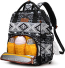 Wrangler Aztec Backpack Multifunction Baby Travel Bag with Changing Pad, Stroller Straps and Pacifier Case WG2204-91103BK by TinyTreasures Baby Boutique
