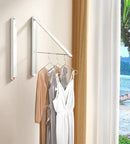 Dr.DJ Clothes Drying Rack Wall Mounted, Retractable & Foldable Clothes Hanger for Laundry Room Organization and Storage, Clothes Hanger Rack for Dorm, Closet, Balcony, Laundry Room(1P, Metal, White) by CozyNest Decor