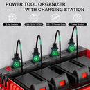 Power Tool Organizer with Charging Station, 6 Drill Holder Wall Mount, 3 Layer Garage Tool Organizer with Hooks, Screwdriver, Drill Bit Rack, Heavy Duty Utility Shelf for Garage, Gifts for Men by GreenHaven Gardens