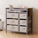 YUFU Baby Changing Table, Diaper Changing Station with 6 Storage Drawers and Changing Pad, Changing Table Dresser, Gray by TinyTreasures Baby Boutique