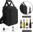 ALLCAMP 4 Bottle Wine Gift Bag - Insulated Tote Cooler, Adjustable Strap, Includes 4 Wine Glasses, Napkins & Corkscrew, Portable Travel Gifting (Black) by TinyTreasures Baby Boutique