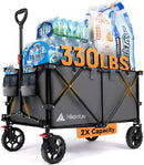 Hikenture Collapsible Wagon - 330LBS Capacity, Extra Large Foldable Wagon with All-Terrain Wheels, Utility Beach Cart for Outdoor Garden by GreenHaven Gardens