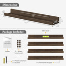 Forbena Rustic Picture Ledge Shelf Set of 4, Floating Picture Shelves for Wall with Lip, Wood Photo Ledge Shelves for Bedroom, Living Room, Office, Wall Decor (23.1 Inch Wide, Dark Brown) by TinyTreasures Baby Boutique