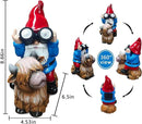 Gnome Garden Statue Solar Lights Outdoor Binoculars on Highland Cow,Birthday Gifts for Women/Men, Housewarming Gifts,Outdoor Decor for Balcony,Garden,Patio,Yard,Lawn(Cow Gnome) by GreenHaven Gardens