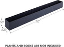 DR&Co Modern Grey Rectangle Planter Box, 16" Metal Planter Perfect for Succulent, Narrow Box for Table or Window Sill, Rectangular Stainless Steel Long by GreenHaven Gardens