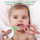 Baby Teething Toys with Easy-Hold Handle, Silicone Infant Toothbrush, Textured On Both Sides Helps Massage, Soothe Sore Gums, Teething Toys for Babies 0-6 Months, 6-12 Months Bright Green & Caramel by TinyTreasures Baby Boutique