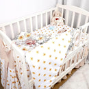 4-Piece Crib Bedding Set for Girls, Boho Baby Girl Bedding Set with Crib Skirt, Baby Quilt, Crib Sheet and Diaper Stacker, Flower by TinyTreasures Baby Boutique