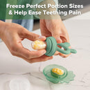 Haakaa Baby Fruit Food Feeder & Mini Freezer Nibble Tray Combo, Breastmilk Popsicle Molds for Cooling Relief, BPA Free Silicone Feeder for Safe Infant Self Feeding, 4 Month+ (Pea Green) by TinyTreasures Baby Boutique