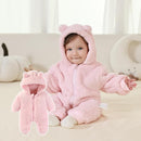 Newborn Baby Bear Outfit Suit Girls Boys Fleece Jumpsuit Romper Hooded Winter Snowsuit Clothes by TinyTreasures Baby Boutique