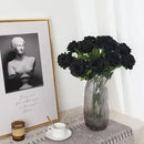 Black Fake Roses Artificial Flowers - 16 Pcs Fake Artificial Roses Silk Flowers with Stems for Home Wedding Hotel Office Centerpiece Decor by CozyNest Decor