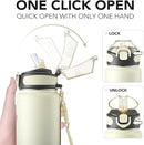 Enerbone 32 oz Insulated Water Bottle, Stainless Steel Bottle with Carrying Strap, Double-Wall Vacuum Insulation Design, Leakproof Sports Bottle with Straw, Keep Drinks Cold or Hot for Hours by CozyNest Decor
