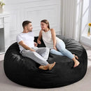 Hobestluk 6FT Bean Bag Chair Bean Bag Chairs for Adults Giant Bean Chairs with Velvet Cover, Memory Foam BeanBag Chair Fluffy BeanBag Chairs for Living Room, Bedroom- Black (70" x 70" x 15") by CozyNest Decor