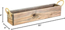 20" Rectangular Rustic Wood Planter with Handle and Plastic Liner l Rustic Barn Wood l Country Style, Home and Wedding Decorations, Garden Ornaments (20x4 w Handle Set of 2, Natural) by GreenHaven Gardens
