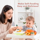 DRKIO 8 Pieces Toddler Forks Set - Baby Forks with Silicone Handle Children safe 18/8 Stainless Steel Toddler Utensils Set for Self Feeding Kids Silverware Anti-Choke Design Food Grade Dishwasher Safe by TinyTreasures Baby Boutique