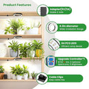 Wiaxulay 6.3” Grow Lights for Indoor Plants, 84 LED Full Spectrum Halo Plant Grow Light, 5V/3A Under Cabinet Growing Lamp with 6/12/16 Hrs, 3 Lighting Mode, 5 Dimmable Levels, Ideal for Indoor Plants by GreenHaven Gardens