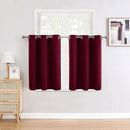 ChrisDowa Small Window Curtains for Kitchen and Bedroom - Grommet Short Thermal Insulated Room Darkening Curtains (2 Panels, Burgundy Red, 52 x 36 Inch) by CozyNest Decor