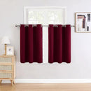 ChrisDowa Small Window Curtains for Kitchen and Bedroom - Grommet Short Thermal Insulated Room Darkening Curtains (2 Panels, Burgundy Red, 42 x 36 Inch) by CozyNest Decor