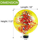VOREEN 10-Inch Glass Gazing Ball, Outdoor Gazing Globe, Reflective Ball Yard Decoration for Homes, Patio, Lawn and Gardens, Gift for Mom Wife Friend, Phoenix Tail Design, Yellow by CozyNest Decor