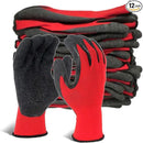 Evridwear Crinkle Latex Rubber Hand Coated Safety Work Gloves for Men Women General Multi Use Construction Warehouse Gardening Assembly Landscaping (M-Size) 12 Pairs Pack by GreenHaven Gardens