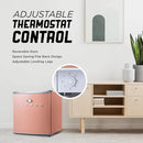 IBCR17BLS Compact, Energy Star Certified Small, Single Door Mini Fridge with Freezer Refrigerator, Standard (1.7 cu ft), Blush Red by CozyNest Decor