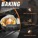 Walfos Silicone BBQ Gloves - Heat Resistant Grilling Gloves, Premium Non-Slip Kitchen Silicone Oven Mitt With Protective Cotton Layer Inside, Waterproof, Great for Grilling, Kitchen and Cooking, Black by GreenHaven Gardens