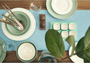 Solino Home Linen Aqua Blue Table Runner 120 Inches Long - 100% Pure Linen 14 x 120 Inch Table Runner for Dining - Fete by CozyNest Decor