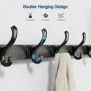 Tatub 29" Rustic Coat Rack Wall Mount with Shelf, Entryway Wall Hooks with Shelf, Coat Hangers for Bathroom, Living Room, Bedroom, Dark Grey by CozyNest Decor