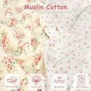Hooyax Baby Lounger Cover 2 Pack - 100% Muslin Cotton Newborn Lounger Pillow Covers Only, Soft Breathable Infant Lounger Cover with Reinforced Stitching, Fits Most Standard Baby Loungers (Floral) by TinyTreasures Baby Boutique