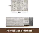 AMOAMI-4X6 Area Rugs for Living Room -Soft Vintage Bedroom Rugs-Non Slip Washable Rug-Throw for Living Room Bedroom Bedside Dining Room Office Grey by CozyNest Decor
