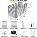 4x2x2ft Raised Garden Bed - Galvanized Deep Root Planter Boxes Outdoor with Wing Nuts and Safety Edges for Gardening Vegetables, Flowers, Herbs, Succulents - Silver by GreenHaven Gardens