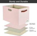 3-Pack Foldable Fabric Storage Bins with Durable PU & Metal Handles, Collapsible Storage Baskets for Shelves, Home Storage, Closet Organizers, Living Room(17"x11.8"x11.8", Pink) by CozyNest Decor