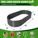 A ANLEOLIFE 8X4X1.5 ft Galvanized Raised Garden Beds Outdoor, Oval Large Metal Planter Box for Planting Vegetables Flowers Herb, Anti-Rust & Easy-Setup, Quartz Grey by GreenHaven Gardens