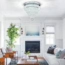 16“ Crystal Chandeliers Round Modern LED Chandelier Light Flush Mount Ceiling Light Fixtures with Remote Control for Bedroom Living Room Dining Room (dimmable) by CozyNest Decor