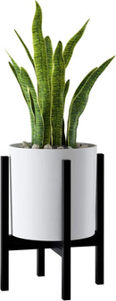 FaithLand Mid Century Plant Stand Indoor Outdoor (EXCLUDING 10" Plant Pot), Metal Planter Stand, Potted Plant Holder, Black, Hold Up to 10 Inch Planter - Fits Snake Plant - Upgraded Design. by GreenHaven Gardens