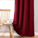 ChrisDowa 100% Blackout Curtains 63 inch Long for Bedroom with Black Liner, 2 Thick Layers Total Blackout Thermal Insulated Grommet Window Curtains 2 Panels Set (Burgundy, 38 x 63 Inch) by TinyTreasures Baby Boutique