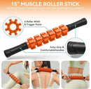 5 in 1 Foam Roller Set for Deep Tissue Muscle Massage, Trigger Point Fitness Exercise Foam Roller, Massage Roller, Massage Ball, Stretching Strap, for Whole Body (Orange Black) by CozyNest Decor