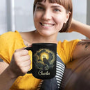 Custom Name Coffee Mug 11oz or 15oz, Unique Wildlife Art Black Cup, Personalized Eagle Ceramic Mug for Animal Lovers, Inspirational Coffee Cup with Nature Scene, Gifts for Friends by CozyNest Decor