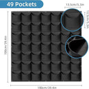 49 Pockets Hanging Planter Bags, Hanging Vertical Wall Mounted Plant Planting Grow Bags, Herb Garden Planter Outdoor Indoor Growing Bag, Gardening Vertical Greening Flower Container(1m×1m, Black) by CozyNest Decor