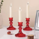 12PCS Red Candlestick Holders Set- 4" H Taper Candle Holders, Glass Candle Holders Bulk for Activities, Party, Home Table Centerpieces, Festival Gifts & Windowsill Decor by CozyNest Decor