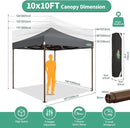 COBIZI 10x10 Pop Up Canopy Tent Heavy Duty with 4 Sidewall, Commercial Outdoor Easy Pop Up Gazebo for Party Wedding All Weather Waterproof UV 50+ with Carry Bag(Leg Upgraded),Gray by GreenHaven Gardens