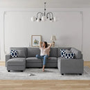 L Lengend Vansen Modular Sectional Sofa U Shaped Couch with Ottoman Modern Reversible Corner Sectional Couch for Living Room (Dark Grey, U Shaped Sofa-2)
