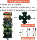 Vertical Planter 6 Tier Stackable Planters Garden Planters Strawberry Herb Flower and Vegetable Planter Indoor Outdoor Gardening Pots with Removable Wheels and Tools 2-Pack by CozyNest Decor