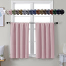 Simplebrand Ava Blush Short 36 Inches Blackout Curtain 2 Panels Set, Half Window Rod Pocket Privacy Curtain Tiers for Kitchen, Curtains Blackout for Bathroom Shades, W40 x L36 Inch, Blush by TinyTreasures Baby Boutique
