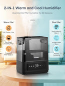 FOHERE Smart Humidifiers for Bedroom, 6L Warm and Cool Mist Quiet Humidifier with 60H Runtime, Humidity Control, Oil Diffuser, Sleep Mode, 12H Timer, Light, Top Fill Ultrasonic for Home Baby Plant by TinyTreasures Baby Boutique