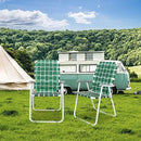 VINGLI Patio Lawn Webbed Folding Chairs Set of 4, Outdoor Beach Chair Portable Dining Chair for Outdoor Yard, Garden (Dark Green, Classic) by GreenHaven Gardens