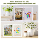 Family Handprint Kit, DIY Baby Hand and Footprint Handmade Keepsake Wooden Frame, Family Gifts with 5 Non-Toxic Baby-Safe Paint, Ideas Gift for New Parents, Grandparents, Father's Day, Mother's Day by TinyTreasures Baby Boutique