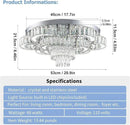 21 Inch Crystal Chandelier LED Flush Mount Ceiling Light Fixtures Luxury Chandeliers for Living Room Bathroom Bedroom Entrance Dining Room(Cool White) by CozyNest Decor